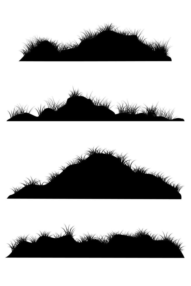 grass hill silhouette vector