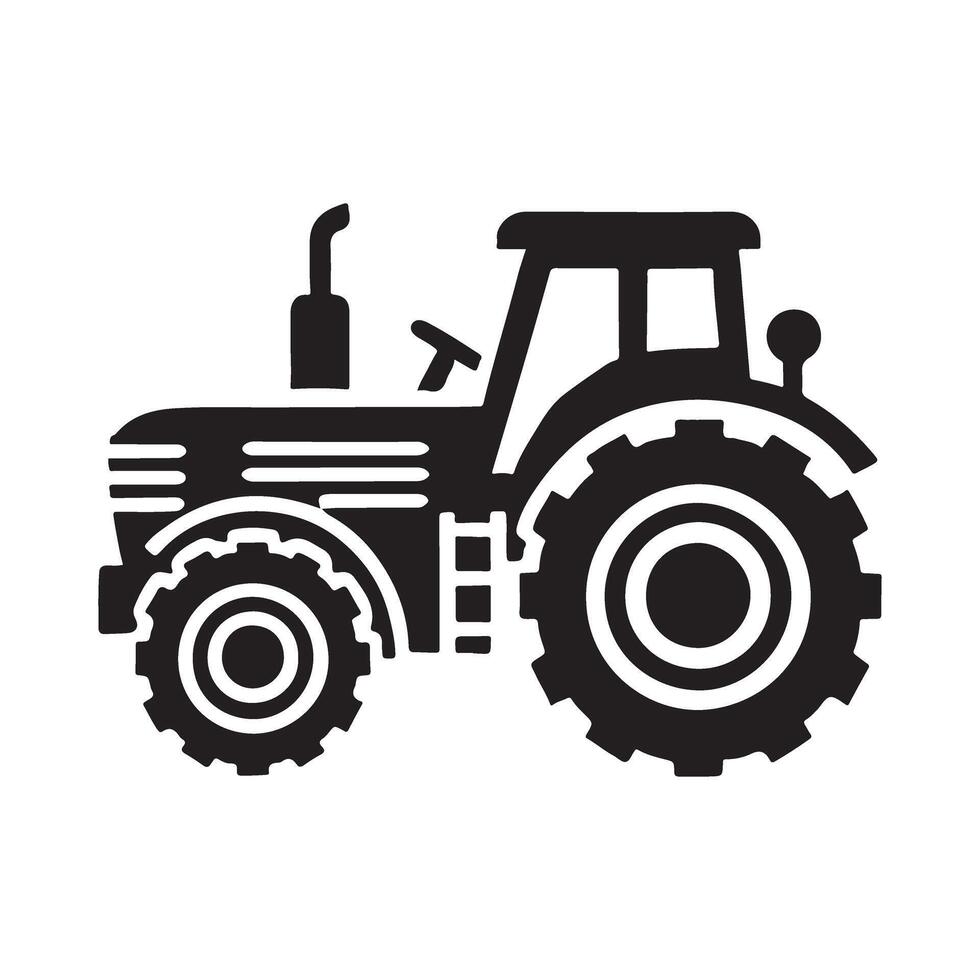Classic Silhouette Illustration of a Farm Tractor vector