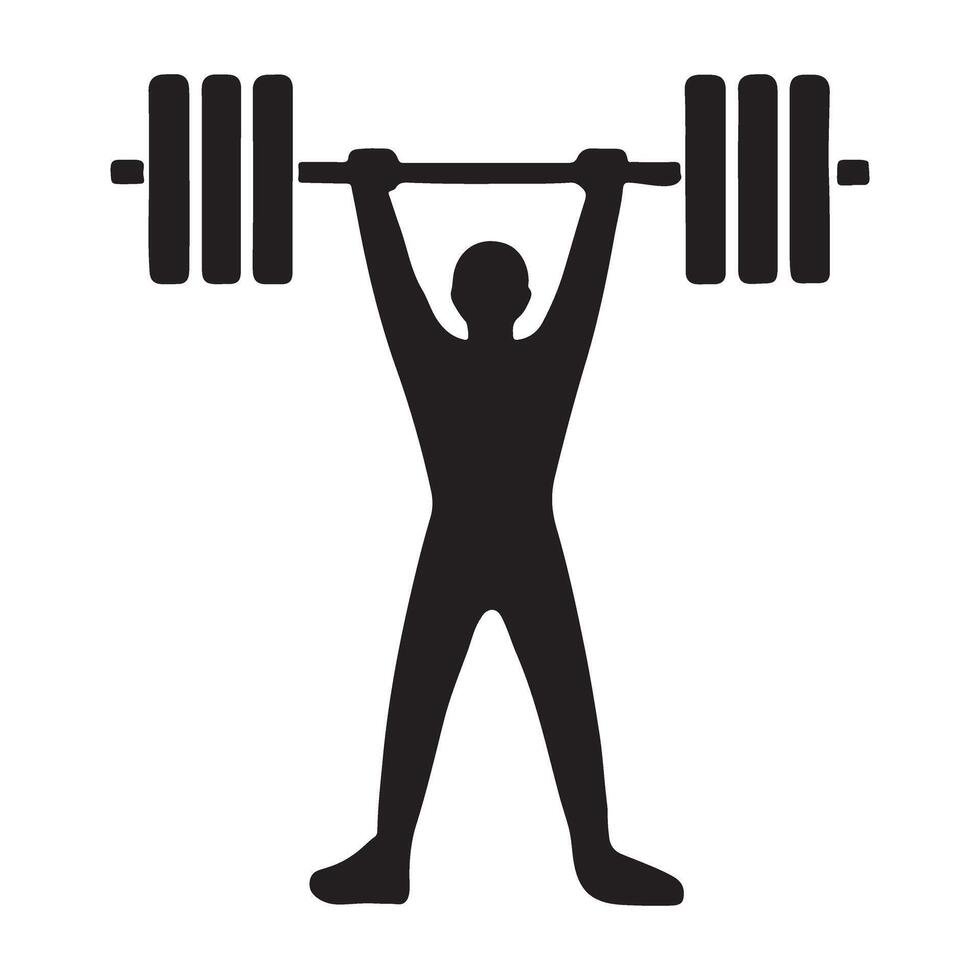 Weightlifter Silhouette Illustration for Fitness and Strength vector