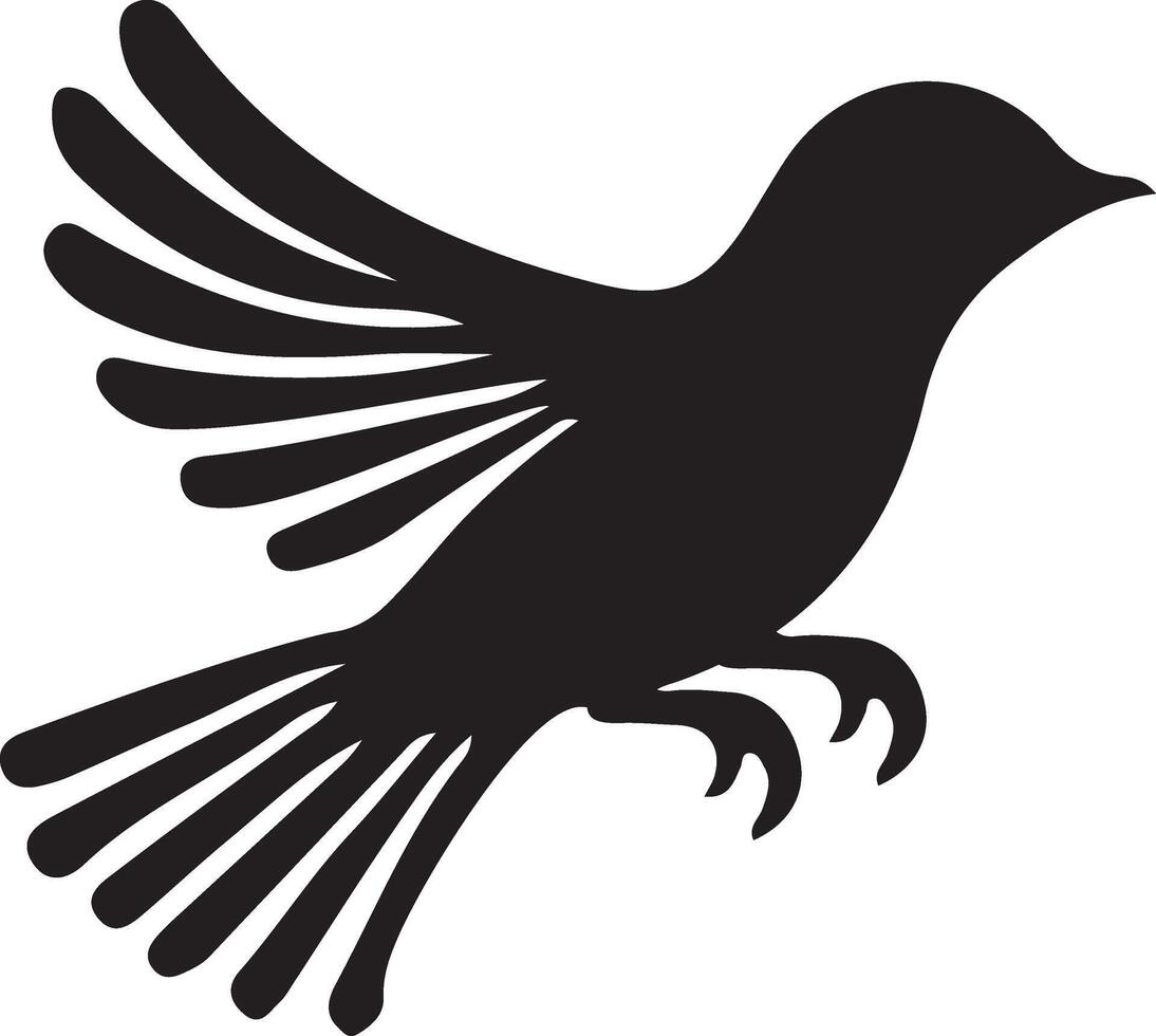 Silhouette of a Bird in Flight with Detailed Wings vector