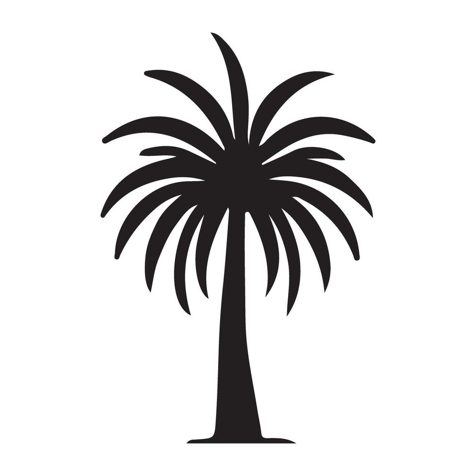 Silhouette of a Unique and Exotic Palm Tree vector