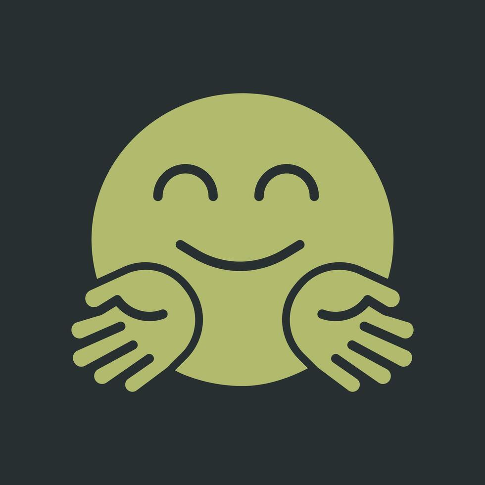 Hugging Face Icon Design vector