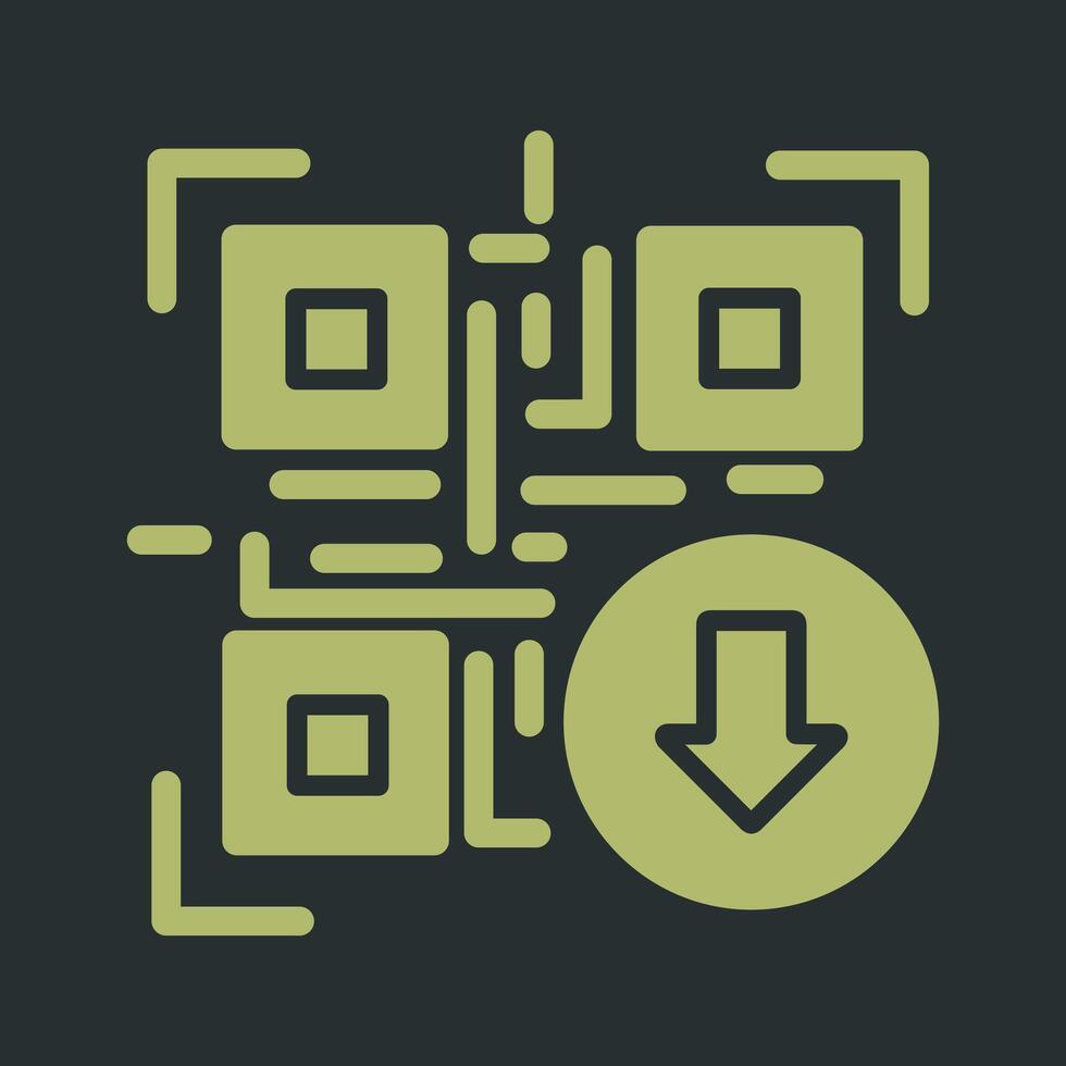 QR Code Download Icon Design vector