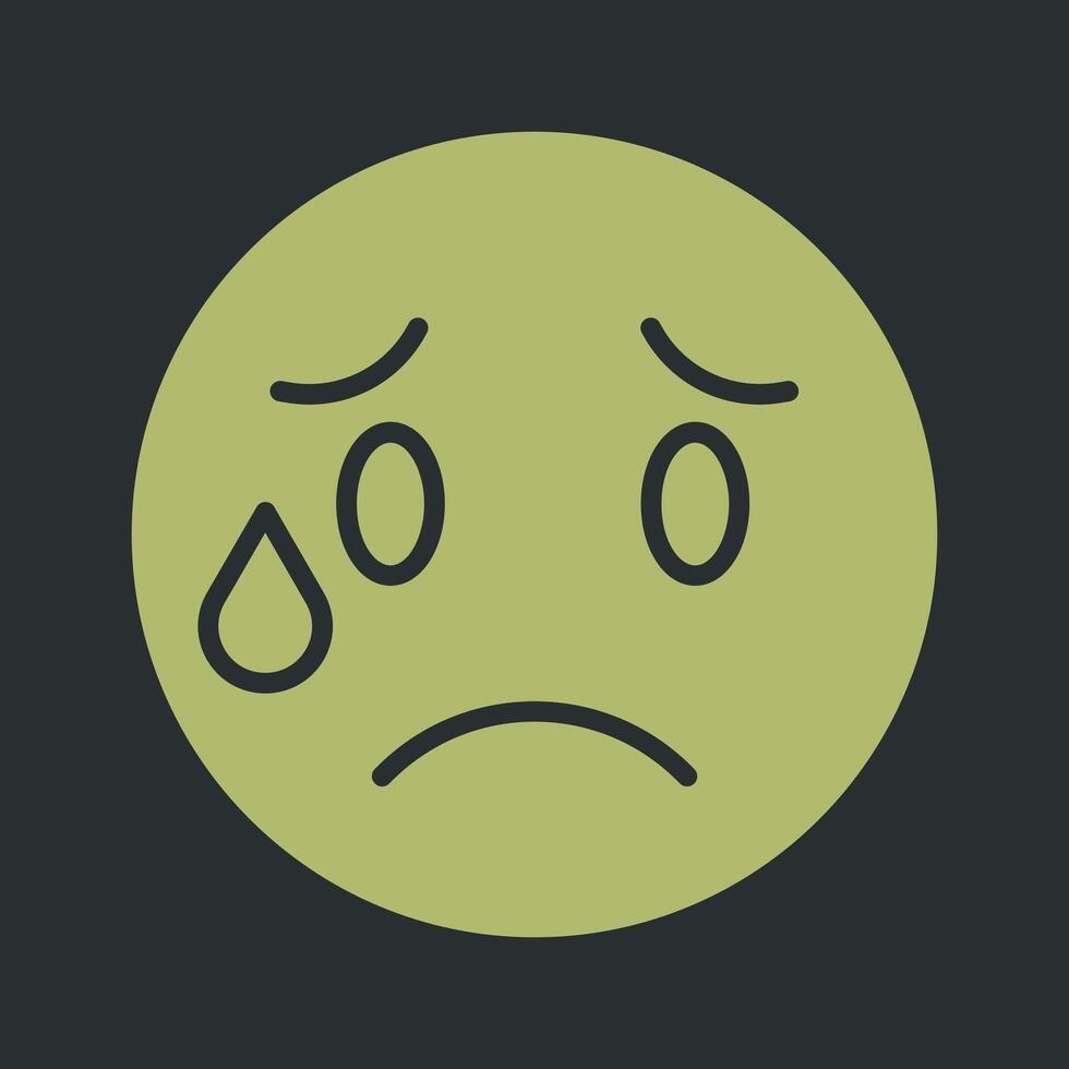 Crying Face Icon Design vector