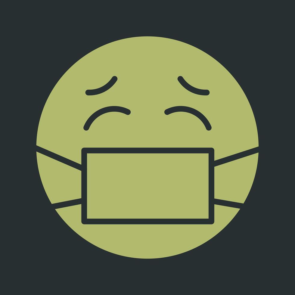 Face with Medical Mask Icon Design vector