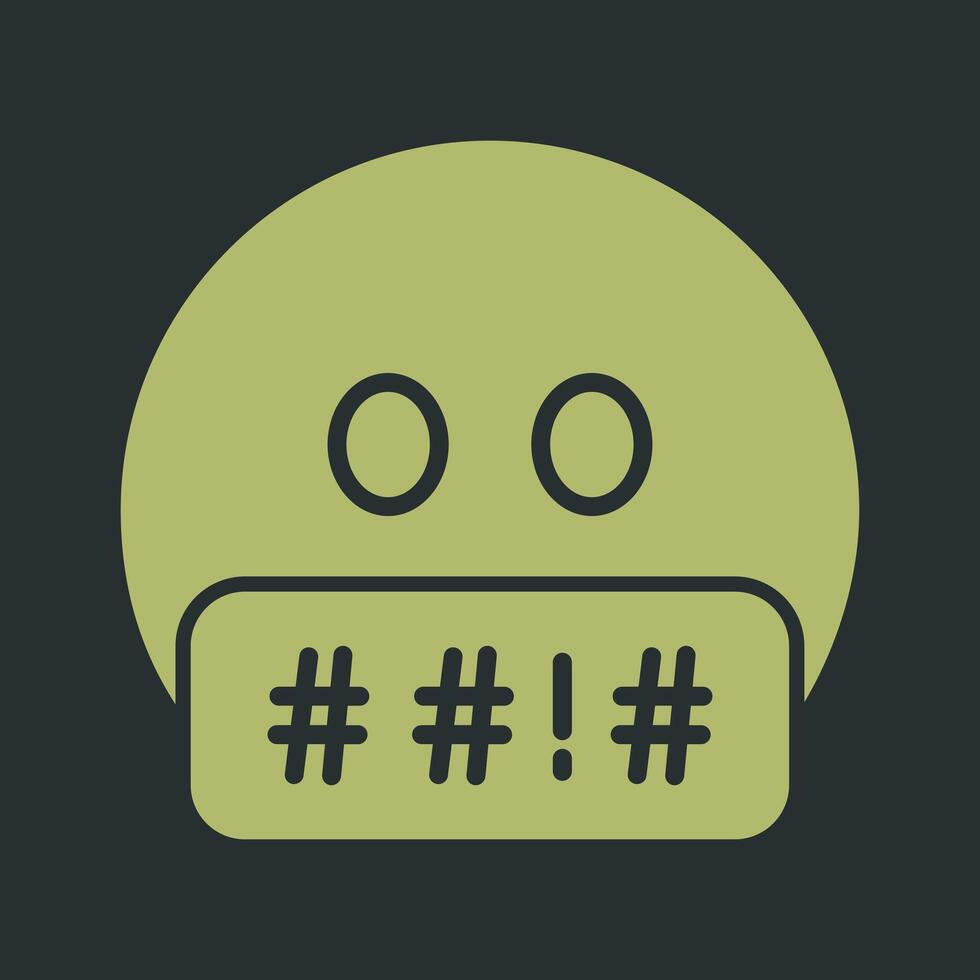 Face with Symbols on Mouth Icon Design vector