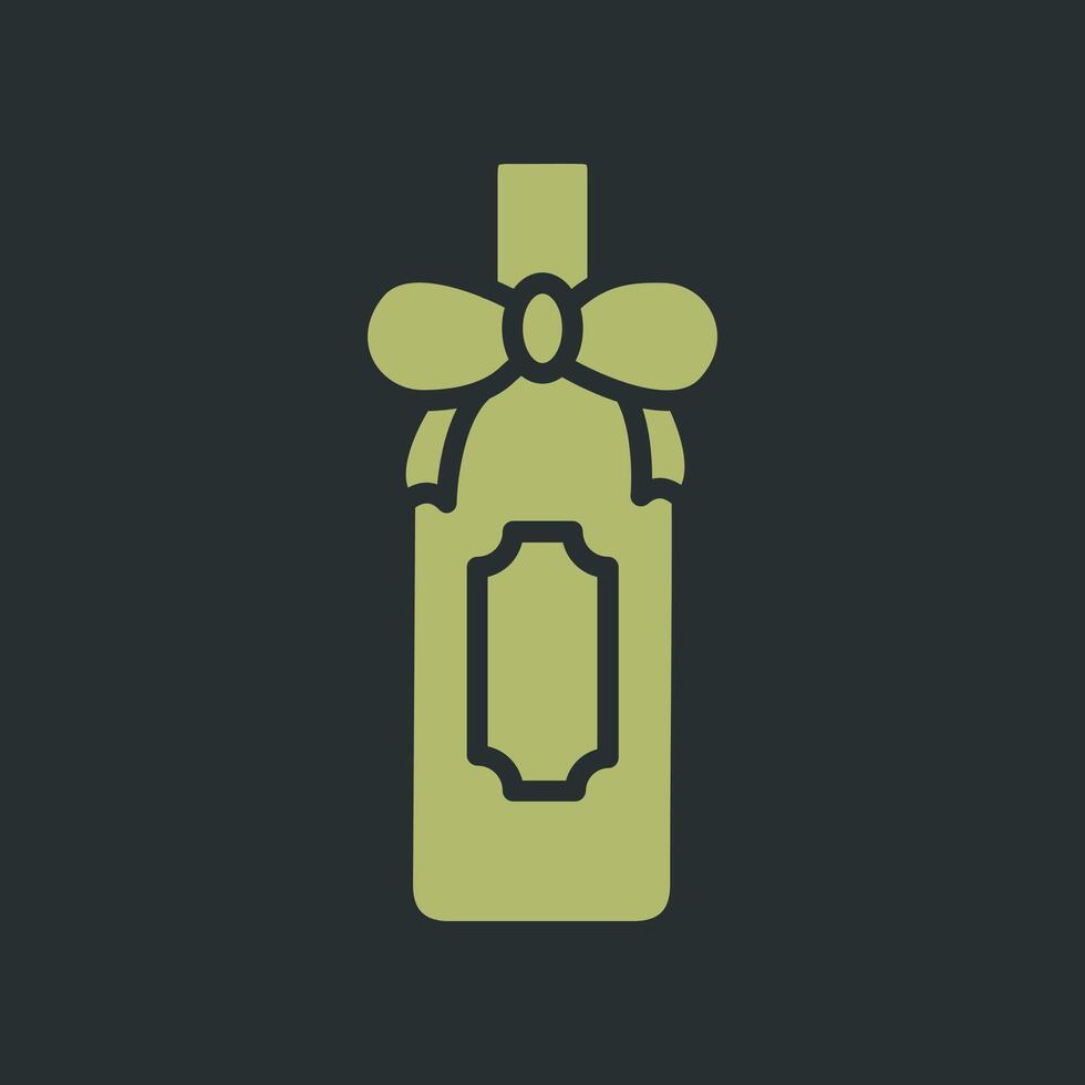 Wine Bottle with Bow Icon Design vector