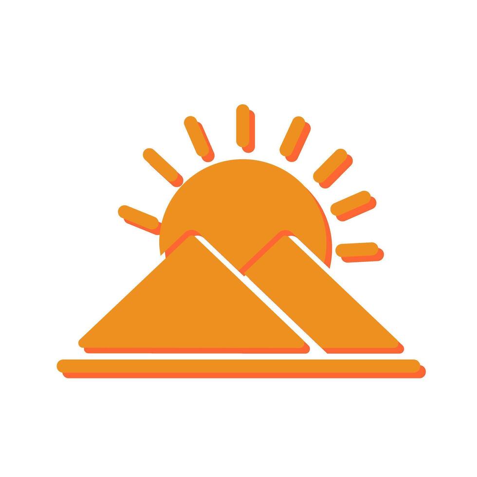 Sunrise Over Mountains Icon Design vector