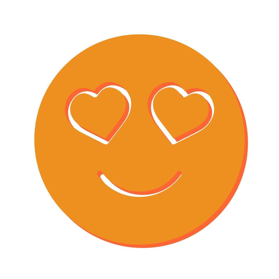Smiling Face with Hearts Icon Design vector