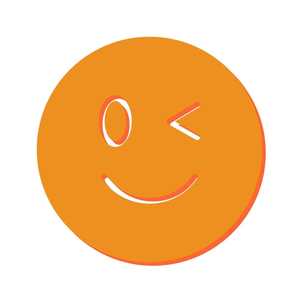 Winking Face Icon Design vector