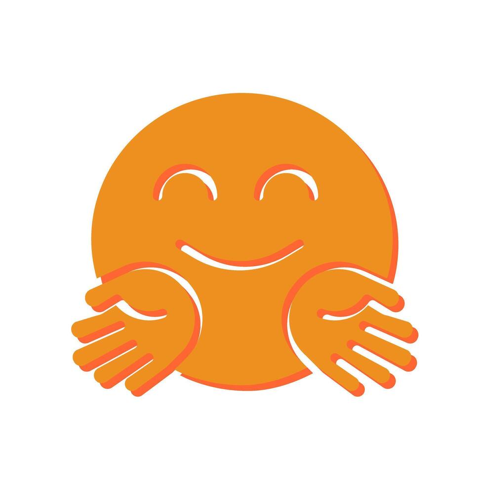 Hugging Face Icon Design vector