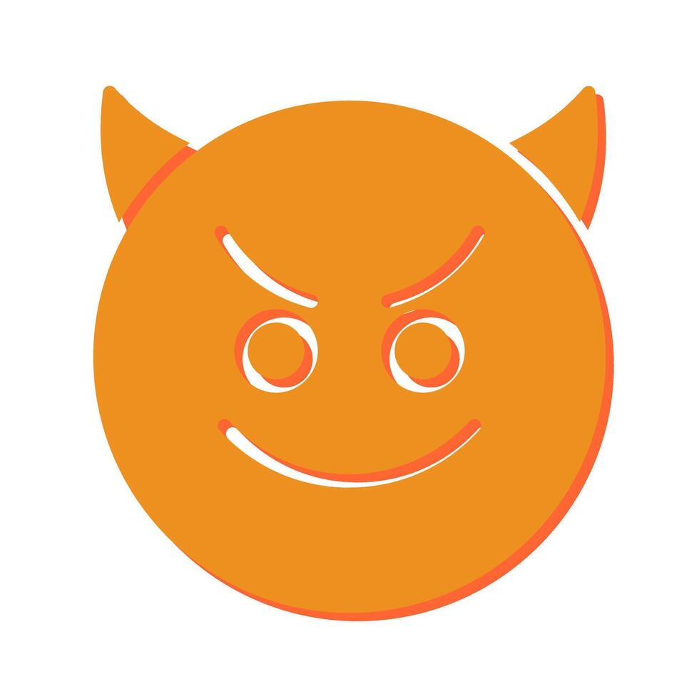 Smiling Face with Horns Icon Design vector