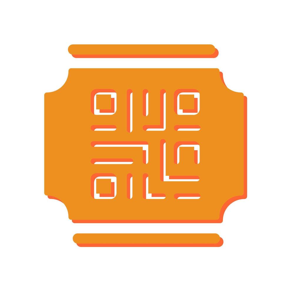 QR Code Ticket Icon Design vector
