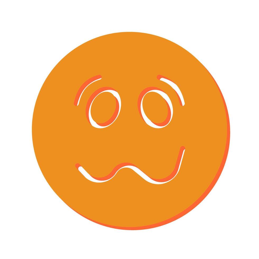 Woozy Face Icon Design vector