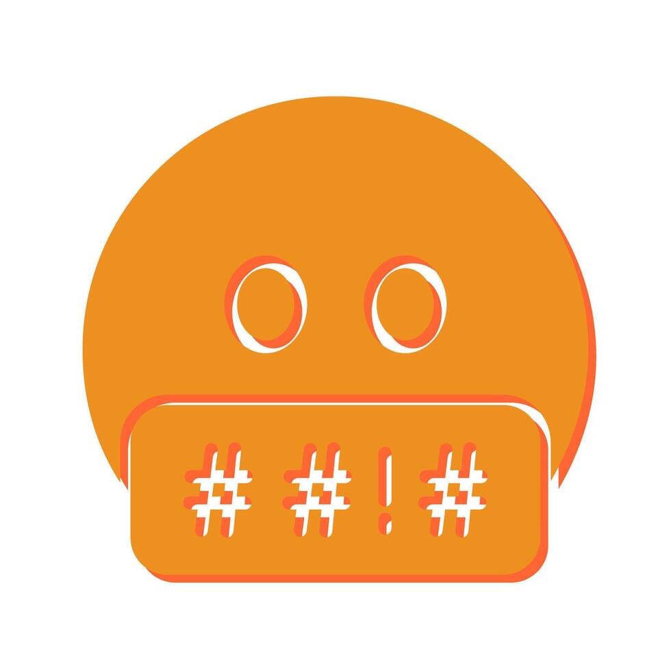 Face with Symbols on Mouth Icon Design vector