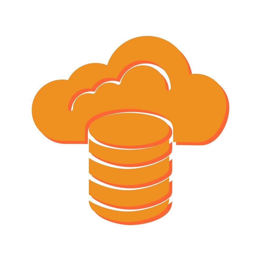 Cloud Database Icon Design vector