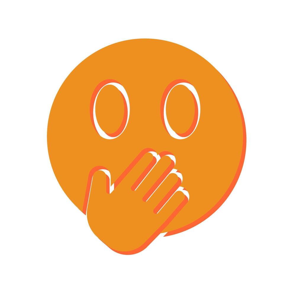 Face with Hand Over Mouth Icon Design vector