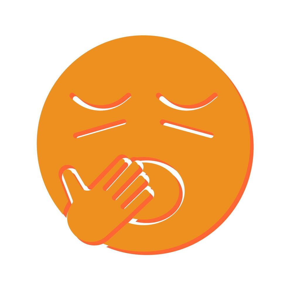 Yawning Face Icon Design vector