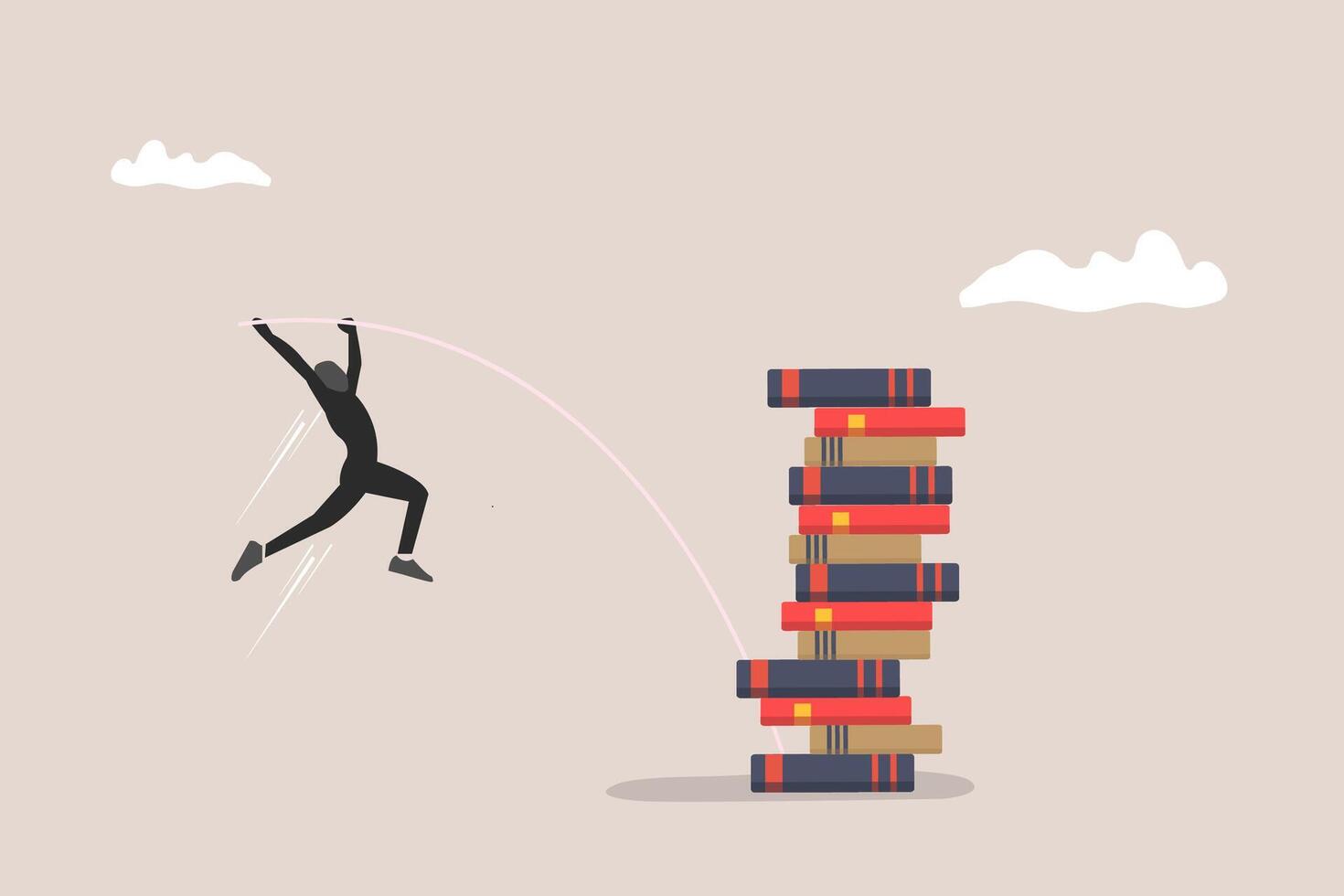 Businessman jump books for graduation. concept of success, education level  and skill development 54620174 Vector Art at Vecteezy