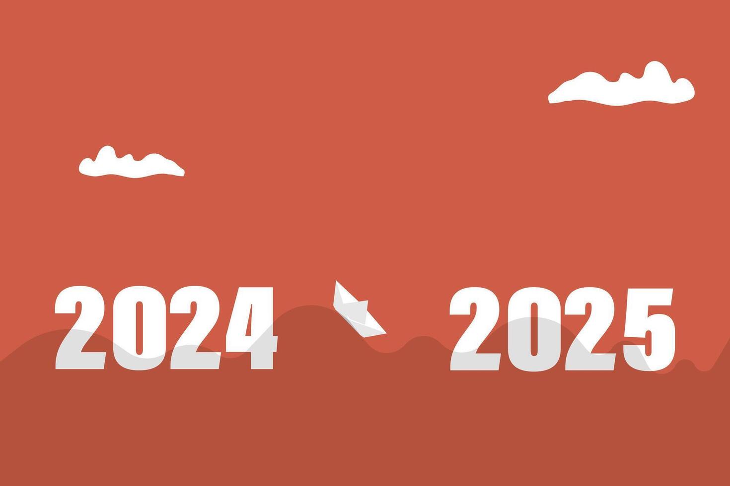 A paper boat in 2025, business opportunities, happy new year 2025, new plan and business strategy vector