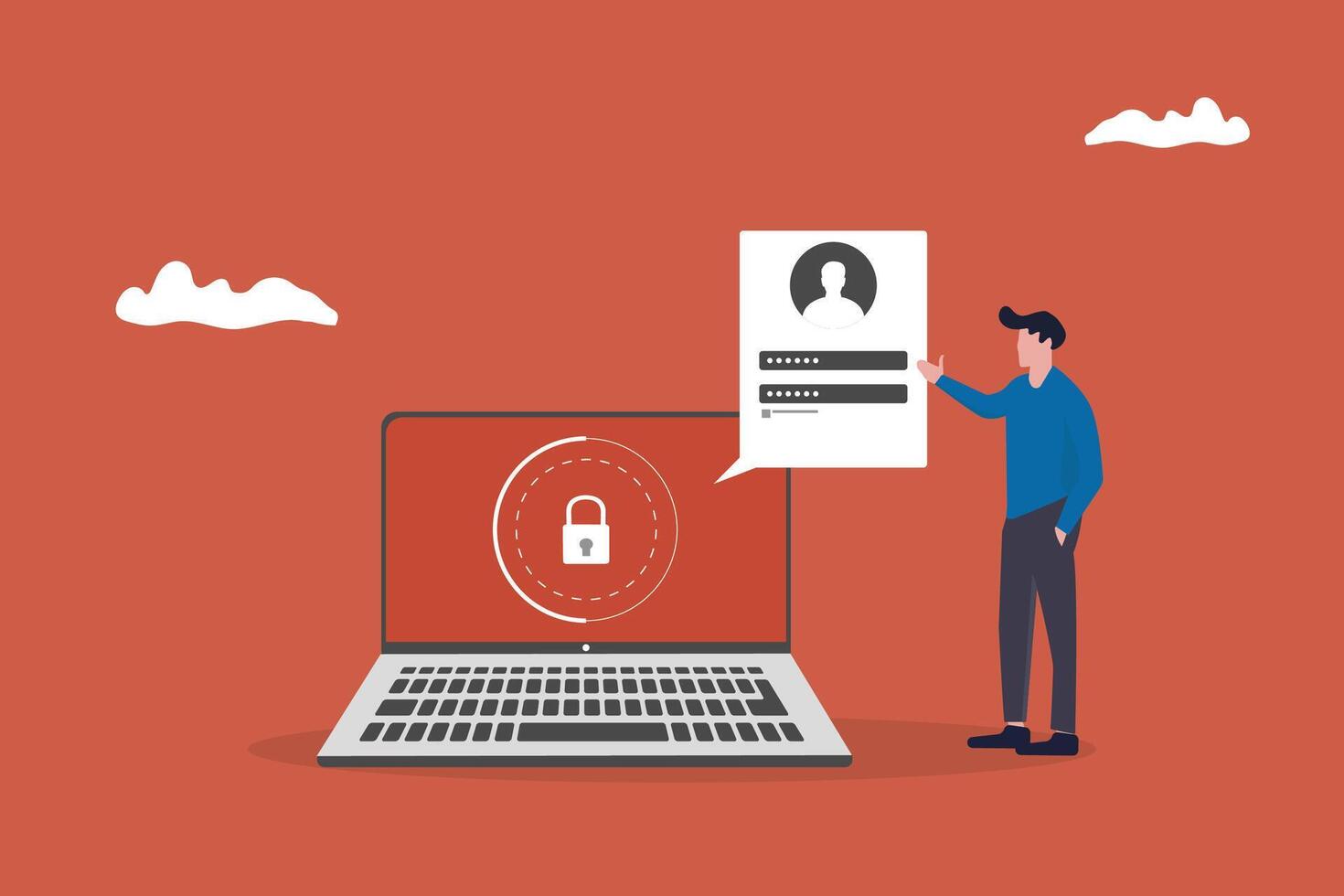 Account data protection and safety. concept of prevention and defense, security and protection, accessibility and password vector