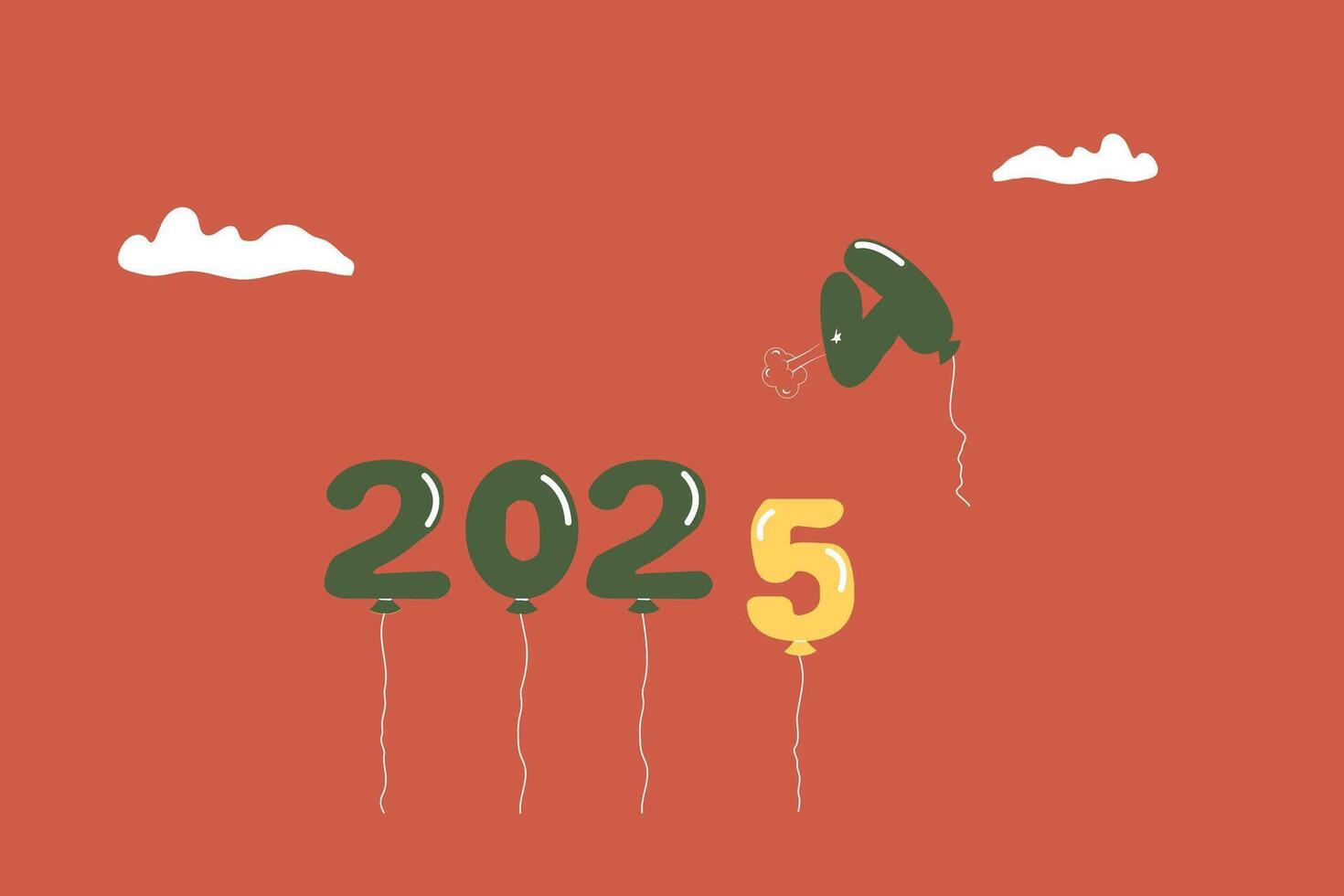 New Year Transition 2024 to 2025 New Year Balloons vector
