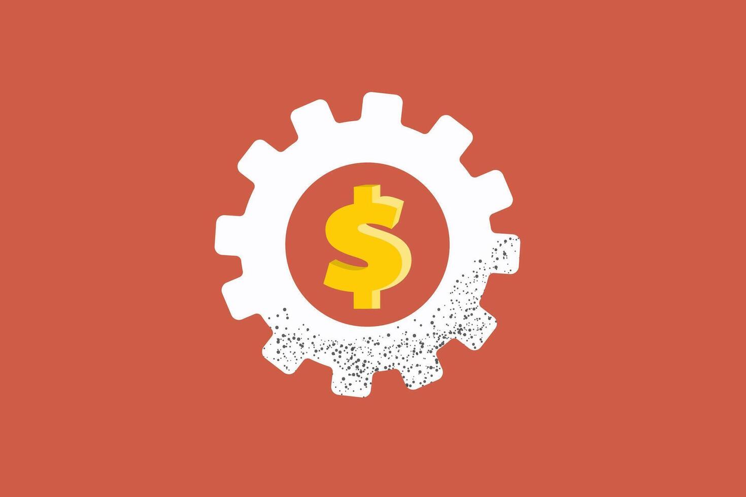 Dollar sign with gears concept of wealth, finance, and success in business and investment vector