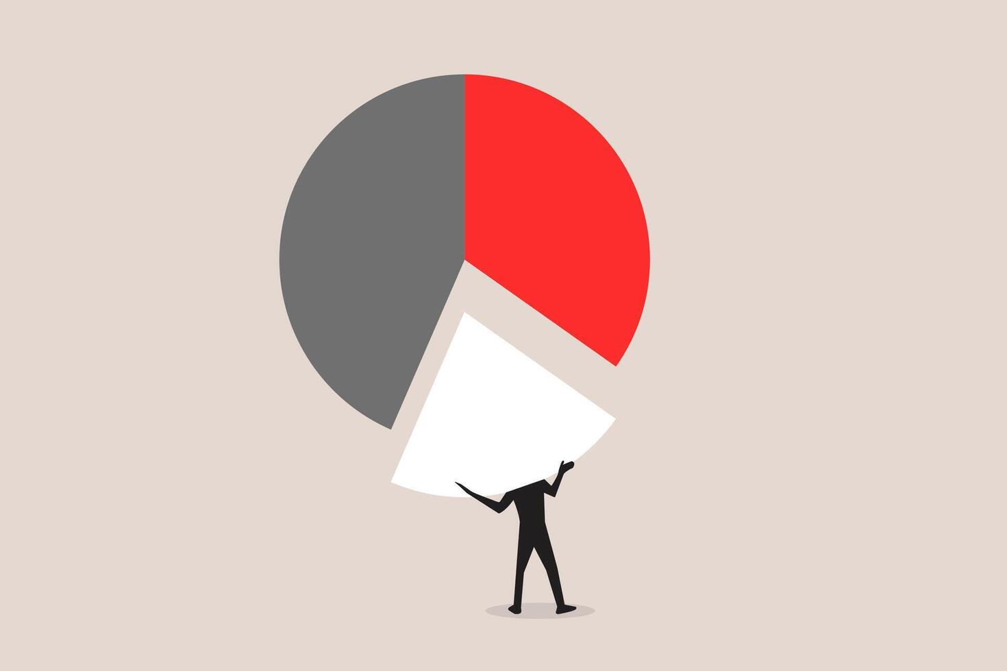 Businessman bring arrange pie chart as rebalancing investment portfolio to suitable for risk and return. concept of Investment asset allocation and rebalance vector