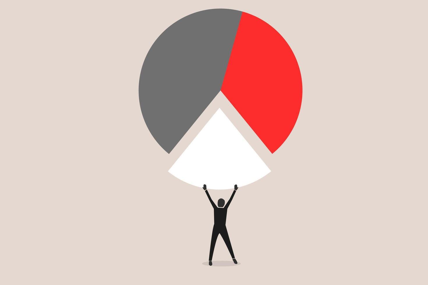 Businessman bring arrange pie chart as rebalancing investment portfolio to suitable for risk and return. concept of Investment asset allocation and rebalance vector