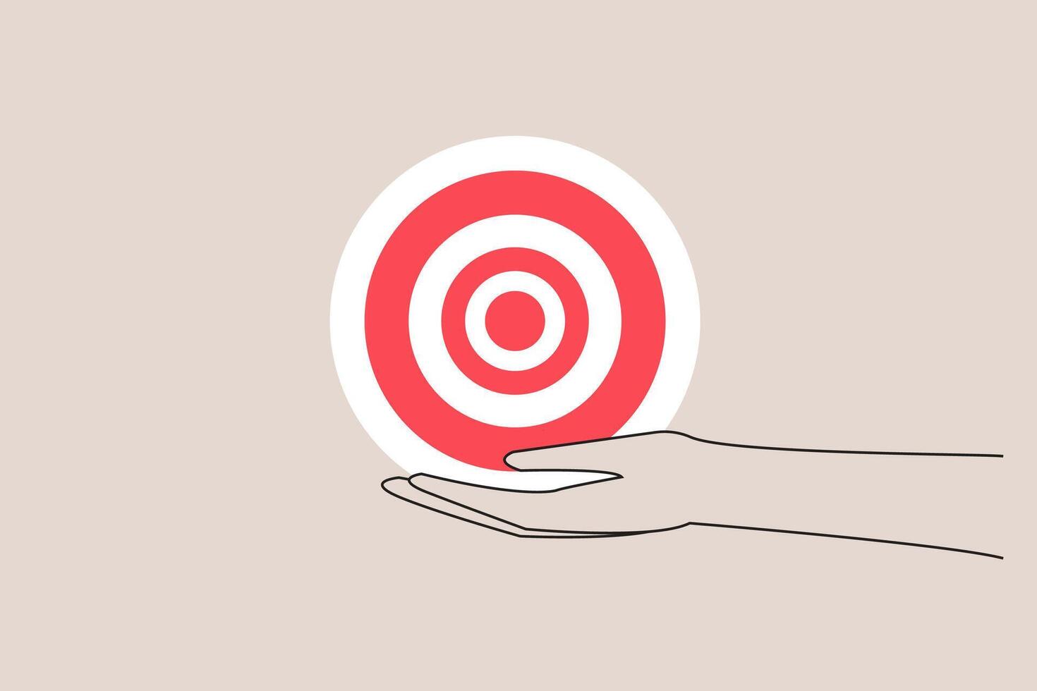 Hand with target. concept of goals, business achievement goal and objective target vector