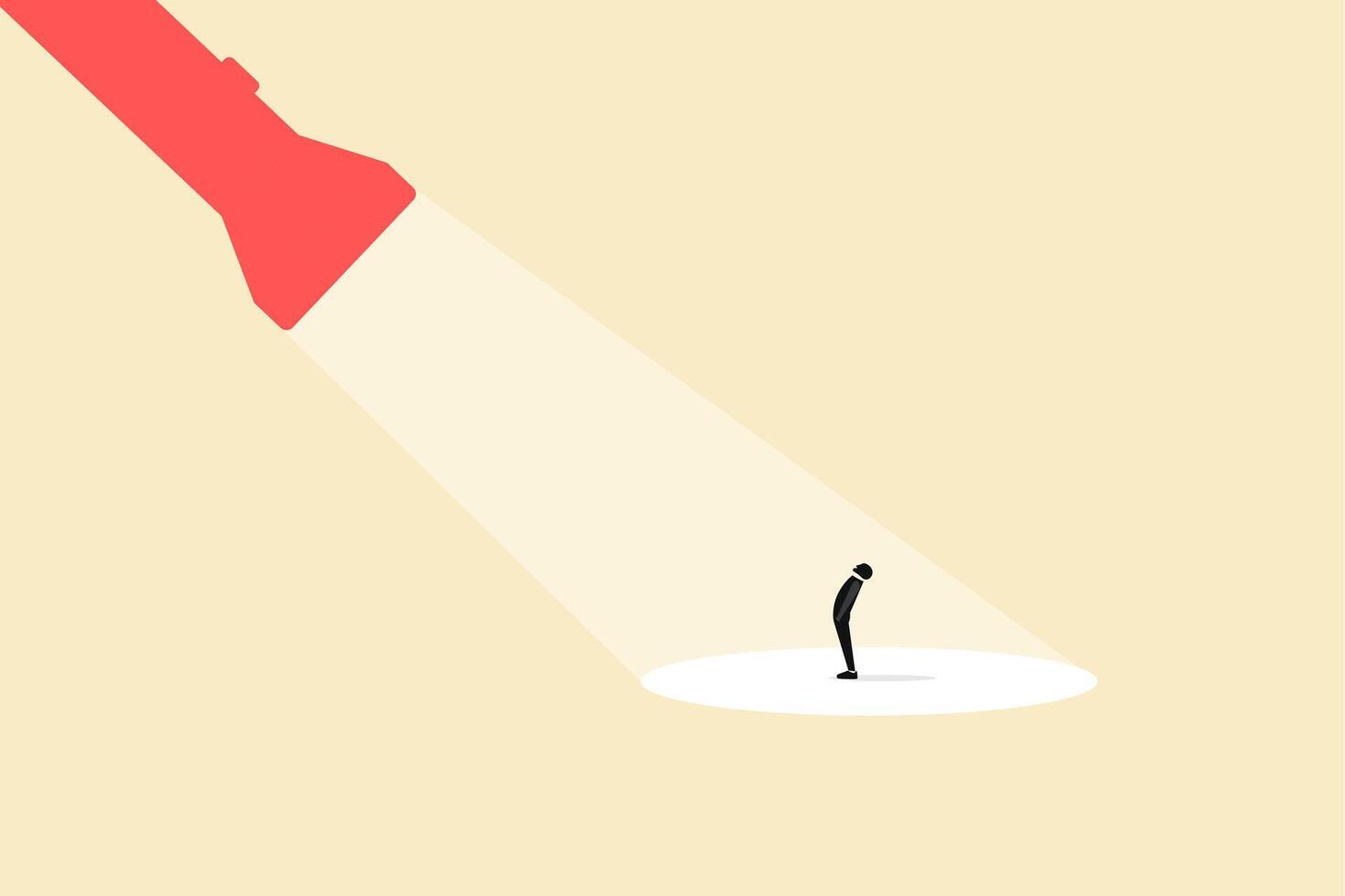 Business hiring and recruitment concept with spotlight and flashlight. Career opportunity symbol. vector