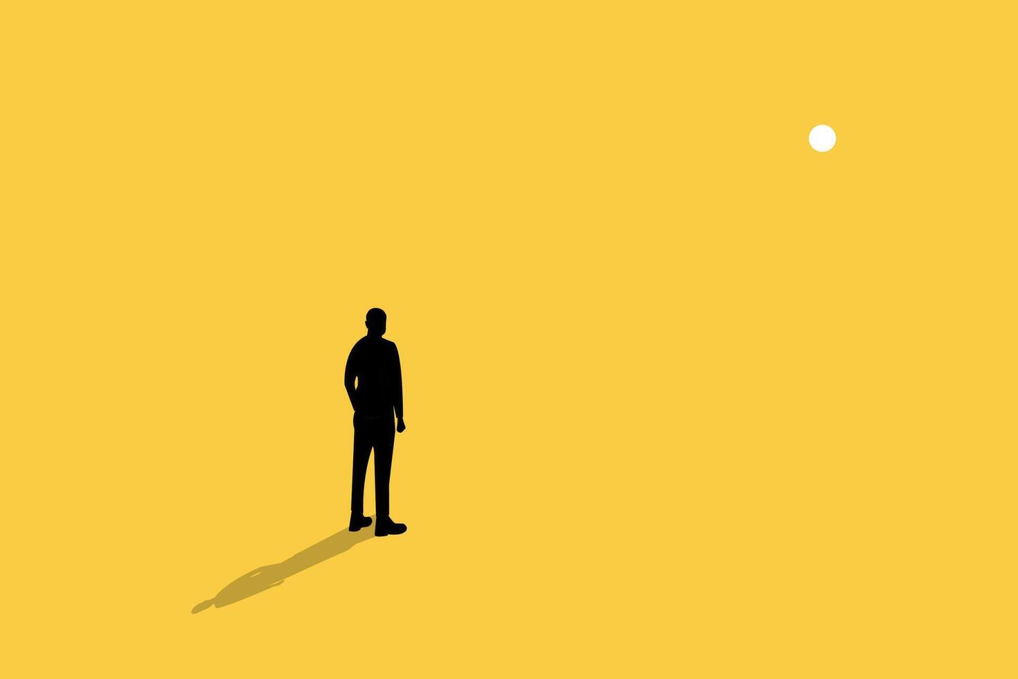 Businessman standing looking next level. creative solution, goal, success, stereotype, concept. Symbol of challenge. vector