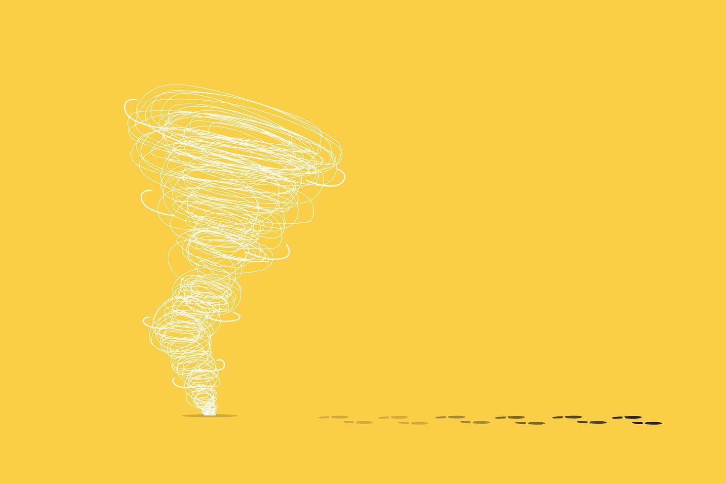 foot step escape on the tornado. concept of under pressure. risk, financial, and tax vector