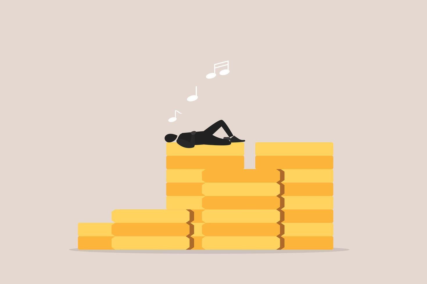 Businessman with financial freedom. concept of earn investment profit, and success vector