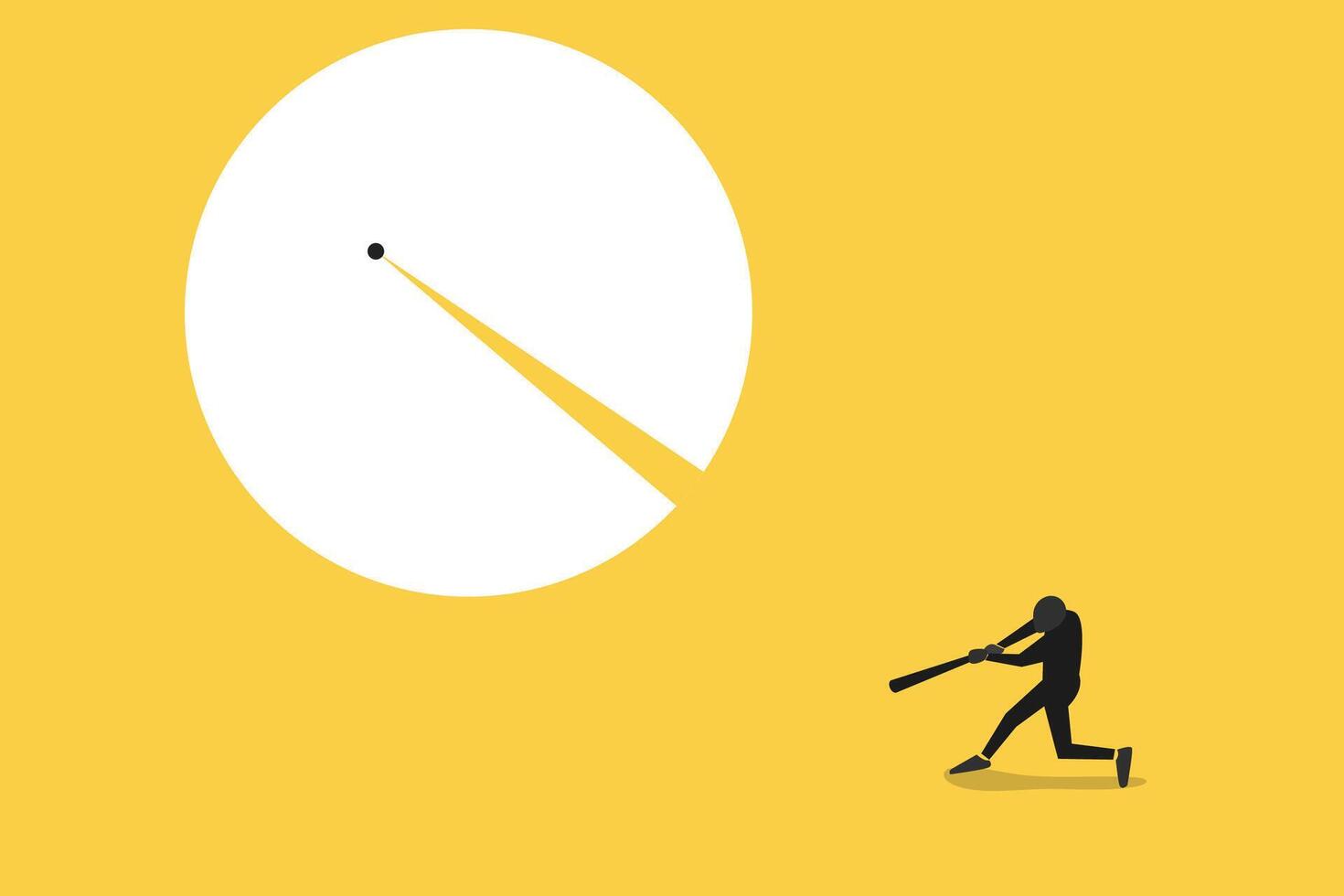Businessman with baseball split huge ball vector
