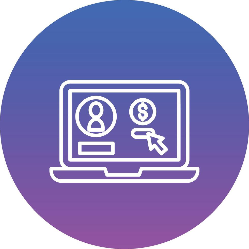 A laptop with a dollar sign and a mouse pointing at it vector