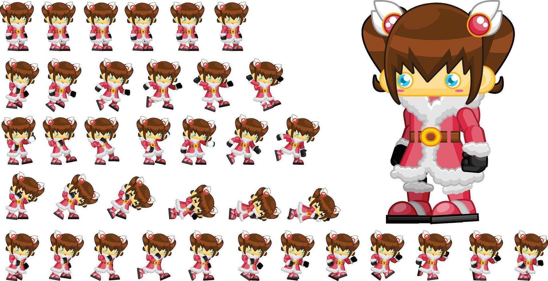 Girl Ice Climber Animated Game Character Sprite vector