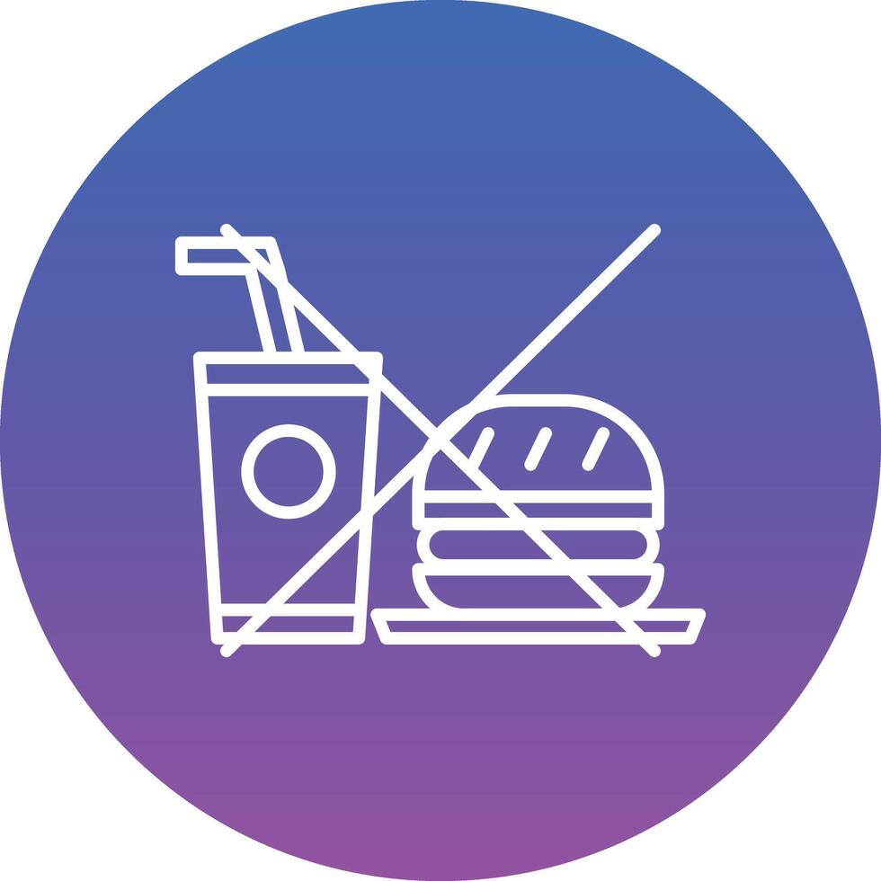 No Fast Food Illustration Icon vector