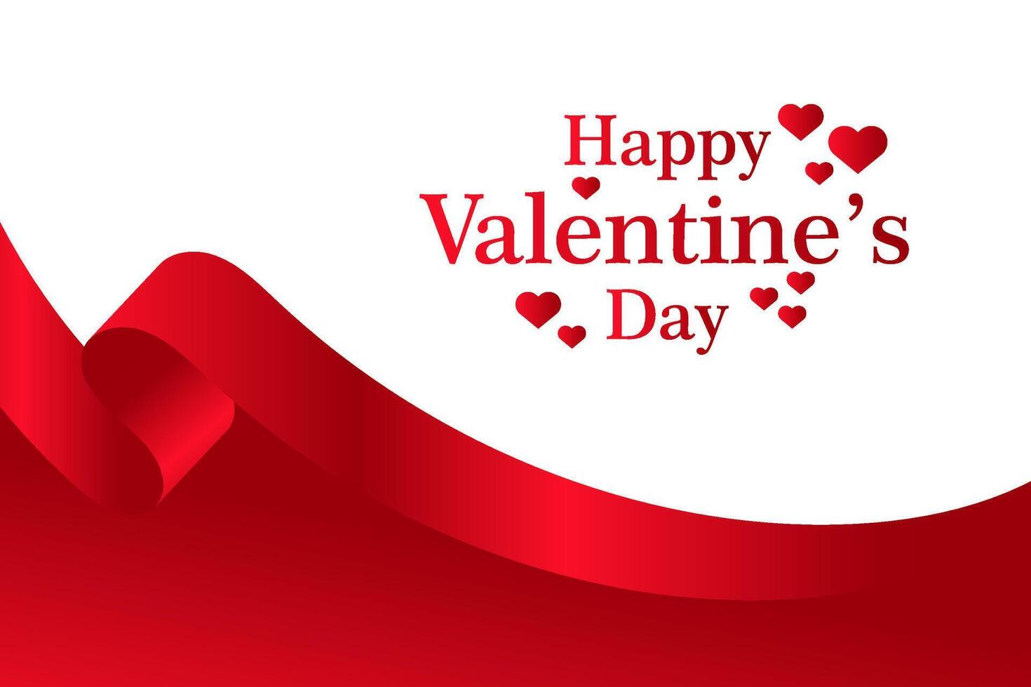 Valentine's day long ribbon vector