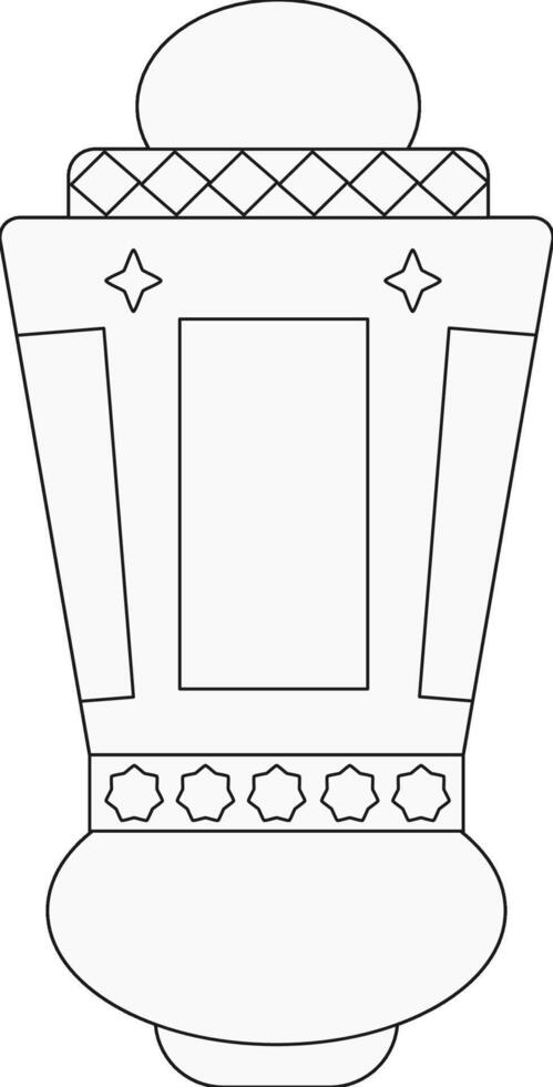 a black and white drawing of an arabic lantern vector