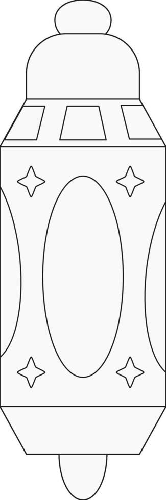 an outline of a long oval lantern vector