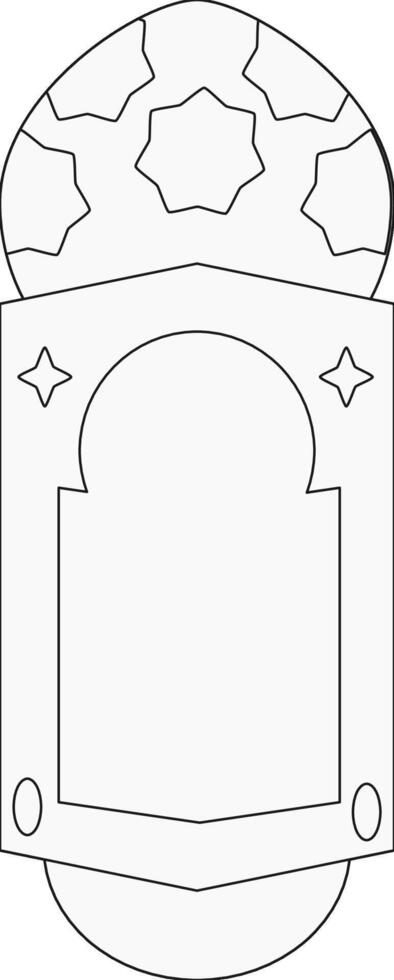 a black and white drawing of a lantern with simple pattern vector