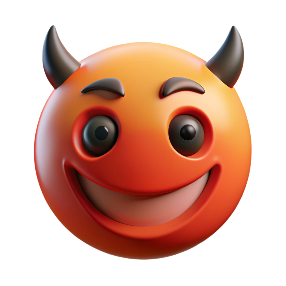 Mischievous Devil Emoji 3D png