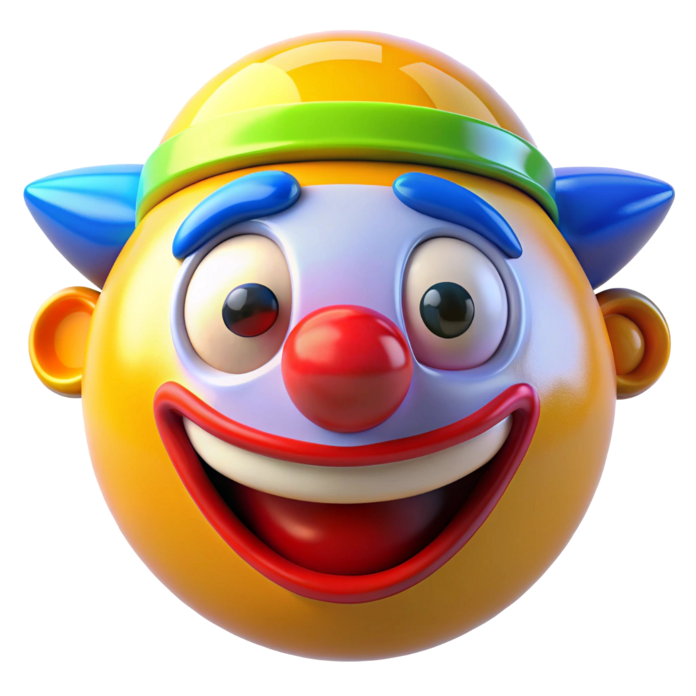 3D Render of a Happy Clown png