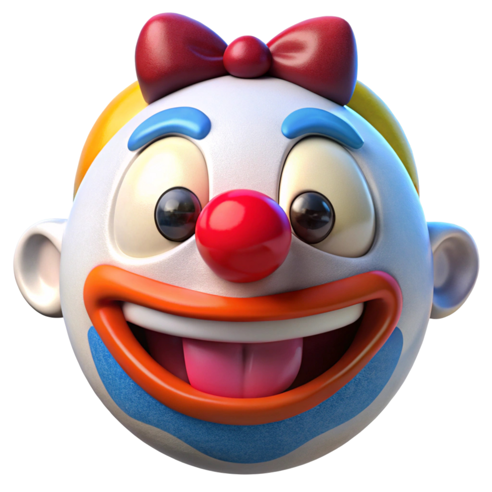 3D Render of a Happy Clown png