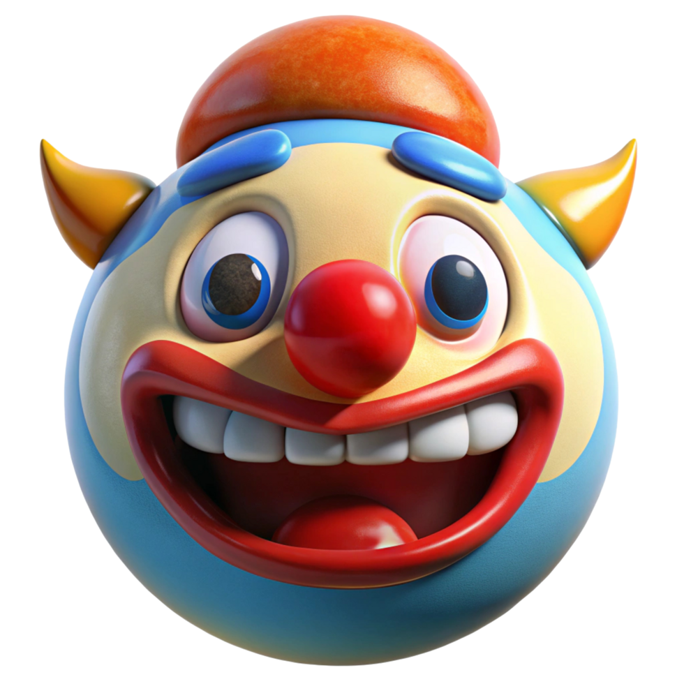 3D Render of a Happy Clown png