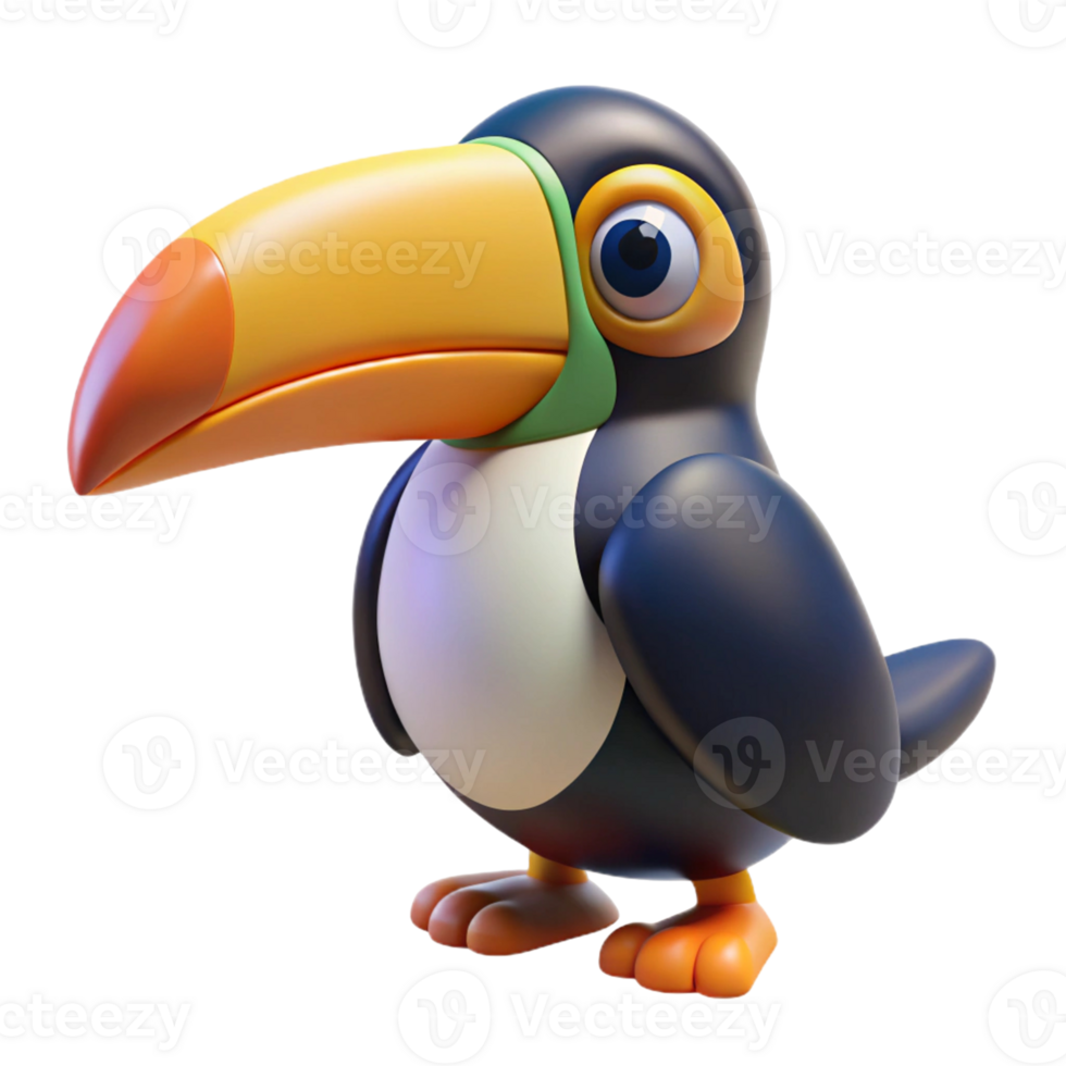 Adorable 3D Render of a Cartoon Toucan png
