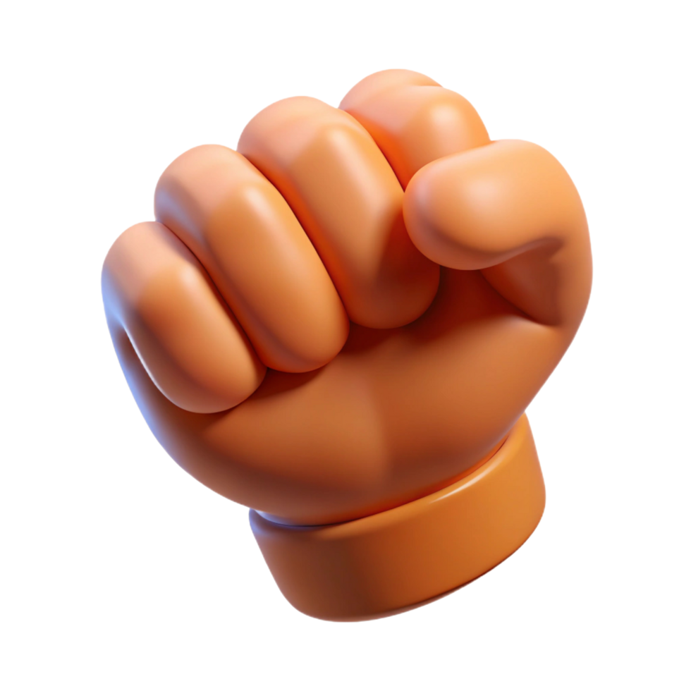 3D Render of a Cartoon Fist png