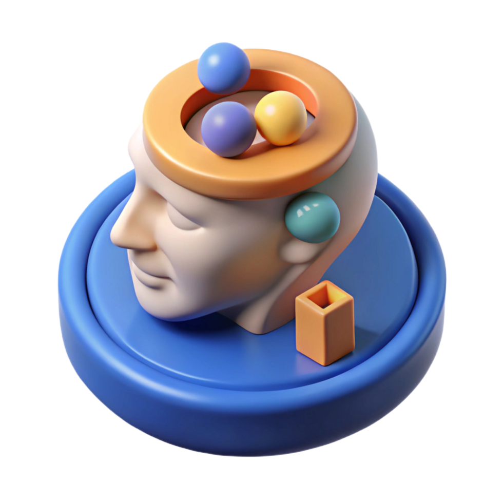 Abstract 3D Render of a Head png