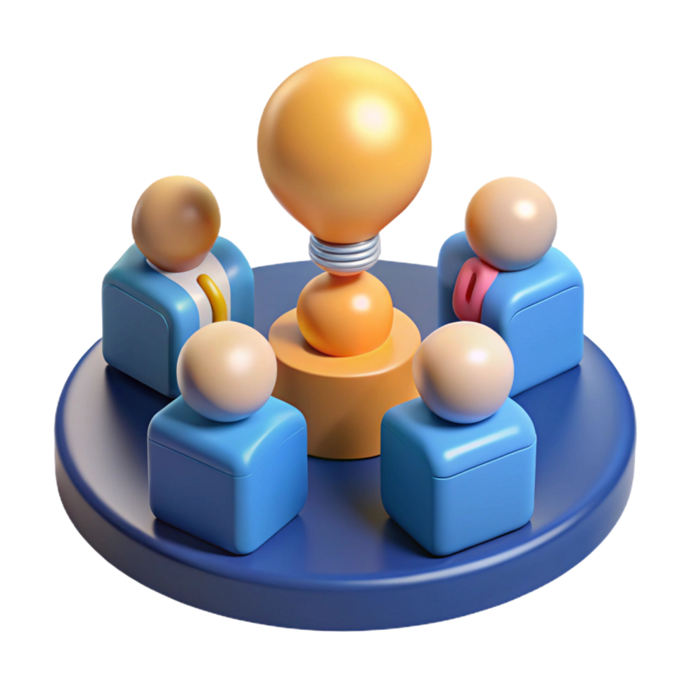 Brainstorming Session 3D Render of Team png